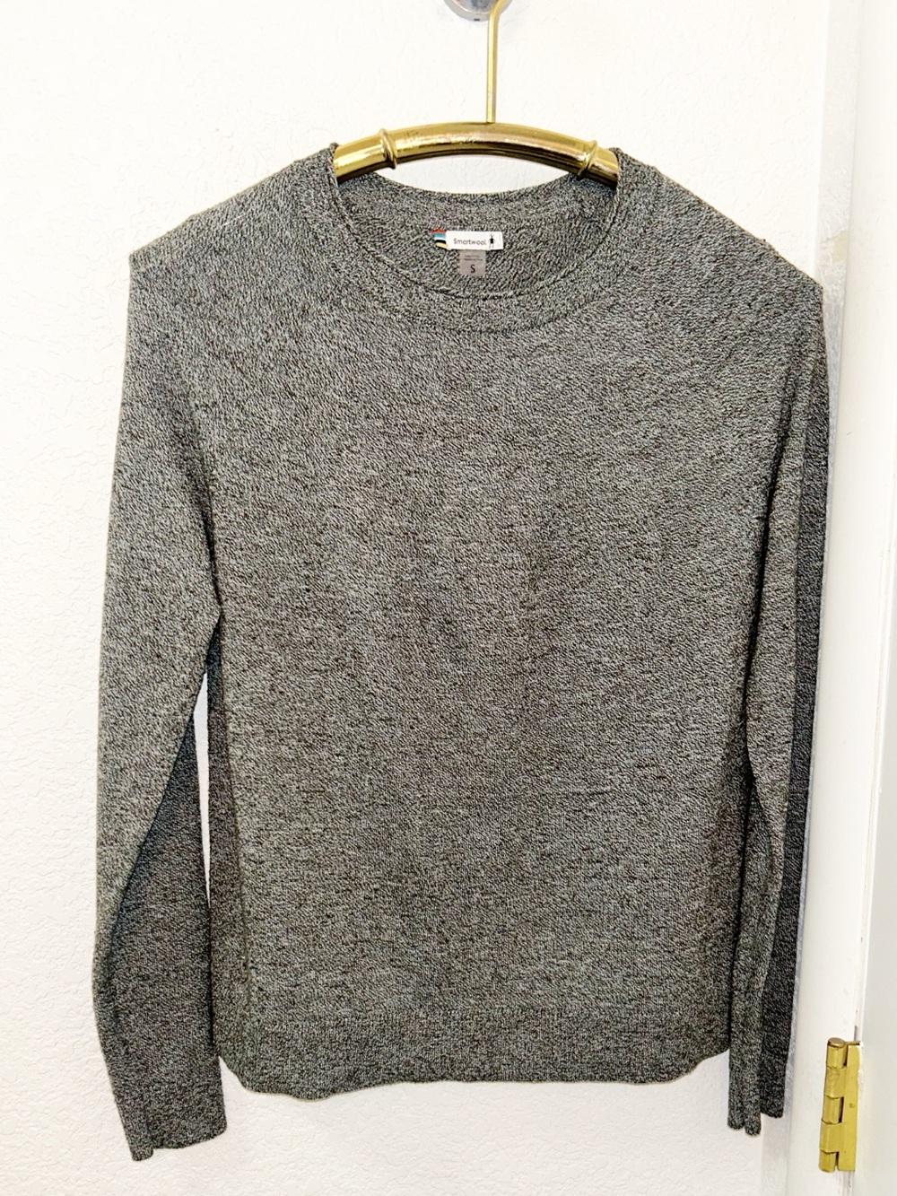 SMARTWOOL The CrewNeck Speckled LongSleeve Lightweight Sweater Ribbed Cuff SZ: S